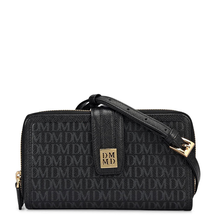Monogram Leather Ladies Wallet - Black