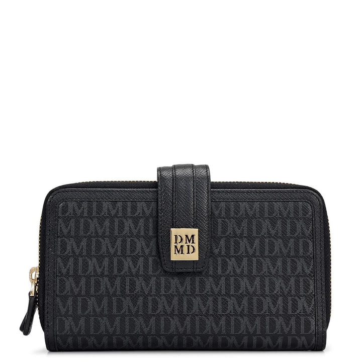 Monogram Leather Ladies Wallet - Black