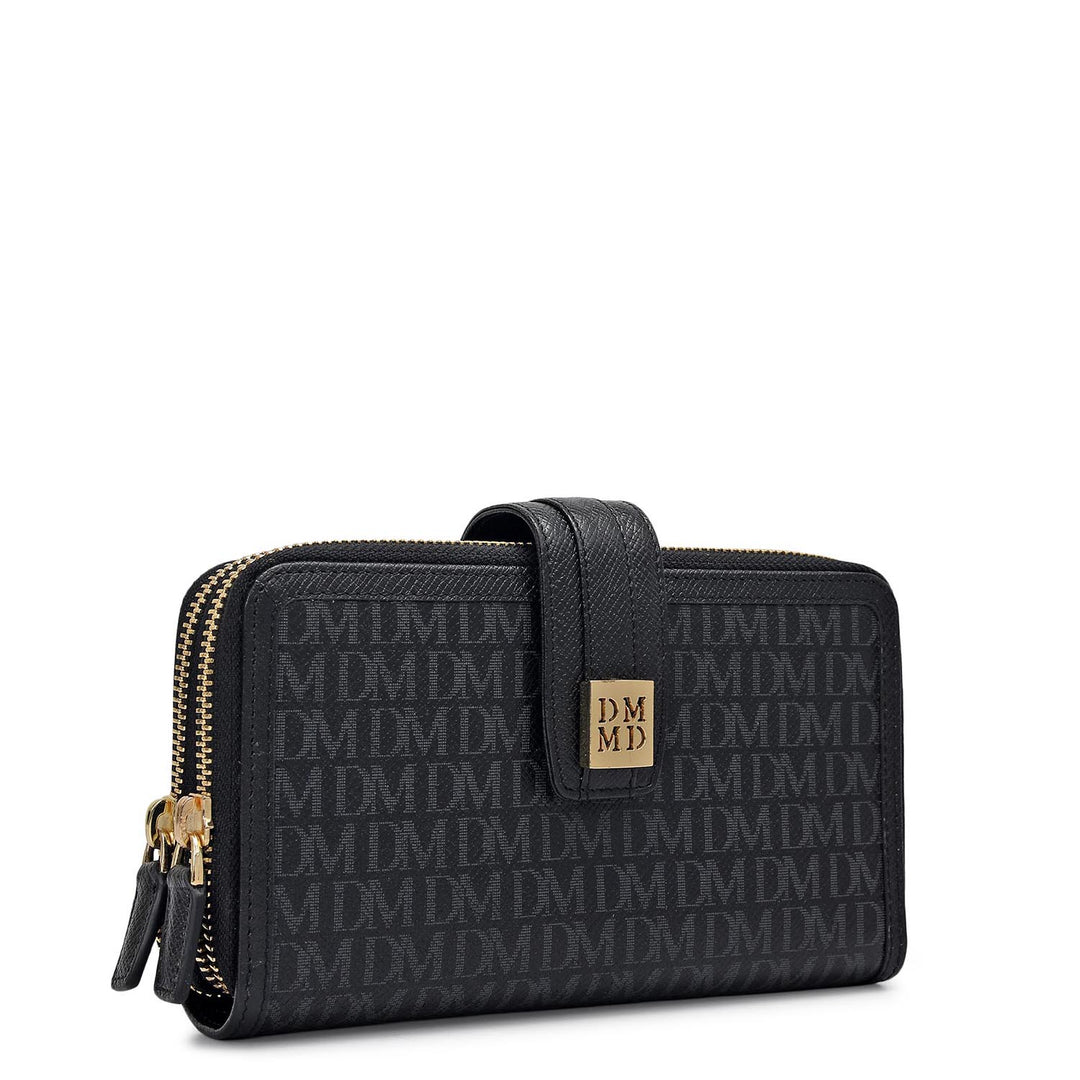 Monogram Leather Ladies Wallet - Black