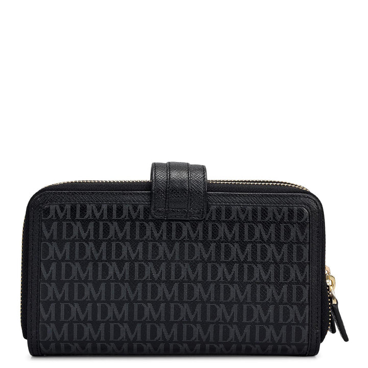Monogram Leather Ladies Wallet - Black