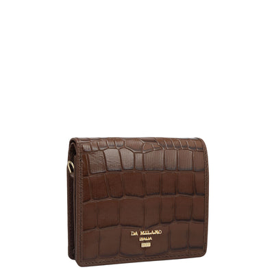 Croco Leather Ladies Sling Wallet - Date