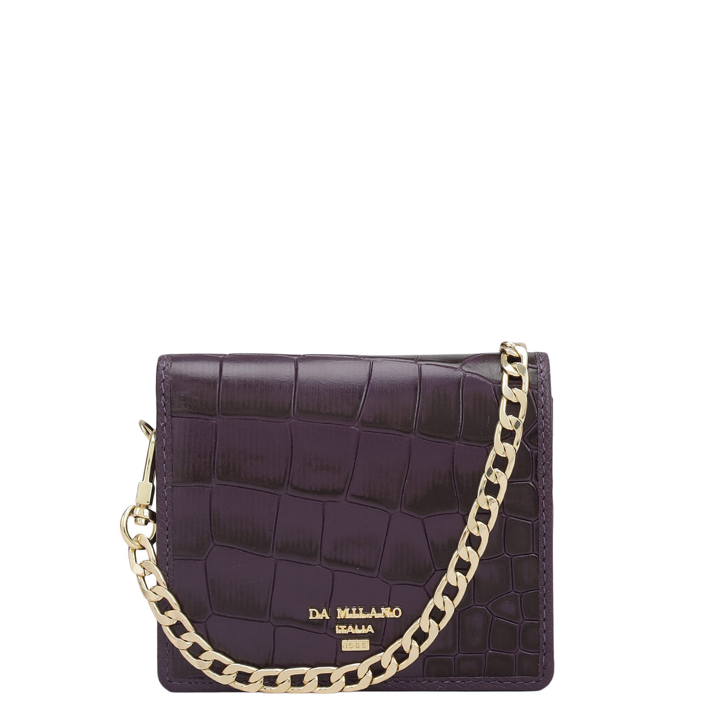Croco Leather Ladies Sling Wallet - Grapevine