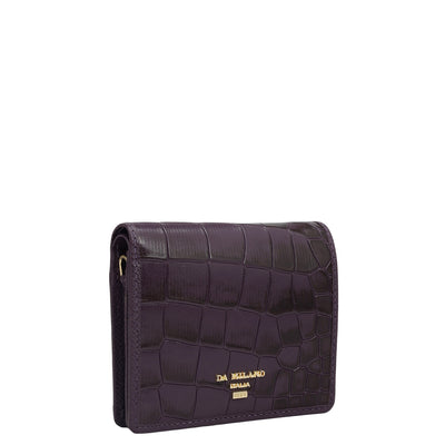 Croco Leather Ladies Sling Wallet - Grapevine