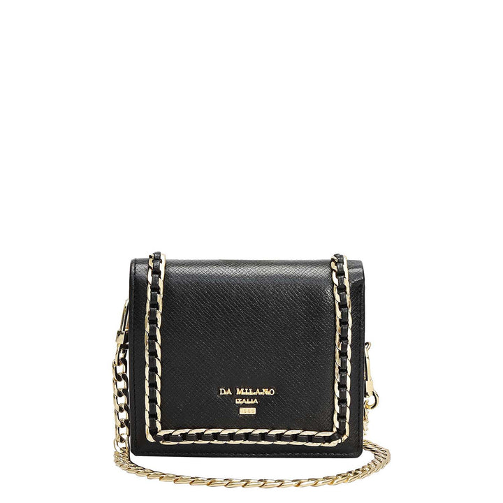 Franzy Leather Ladies Sling Wallet - Black
