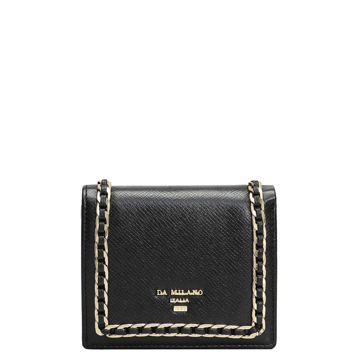 Franzy Leather Ladies Sling Wallet - Black