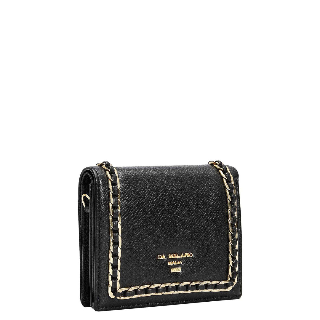 Franzy Leather Ladies Sling Wallet - Black