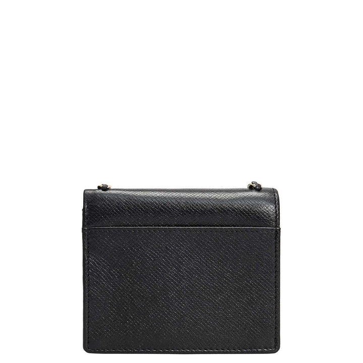 Franzy Leather Ladies Sling Wallet - Black