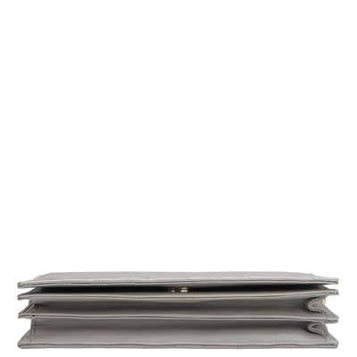 Quilting Leather Ladies Sling Wallet - Pearl