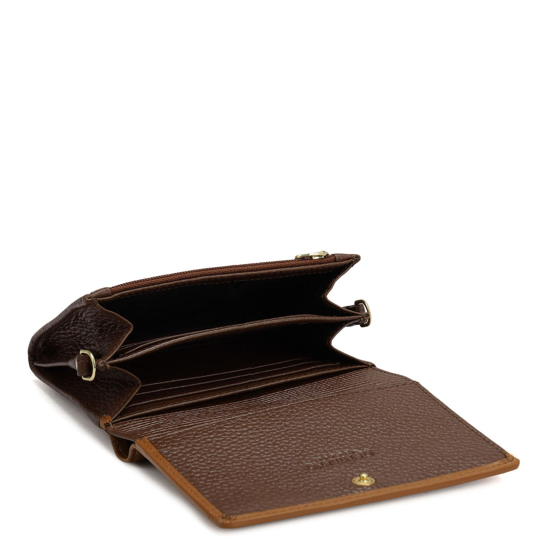 Wax Leather Ladies Wallet - Espresso