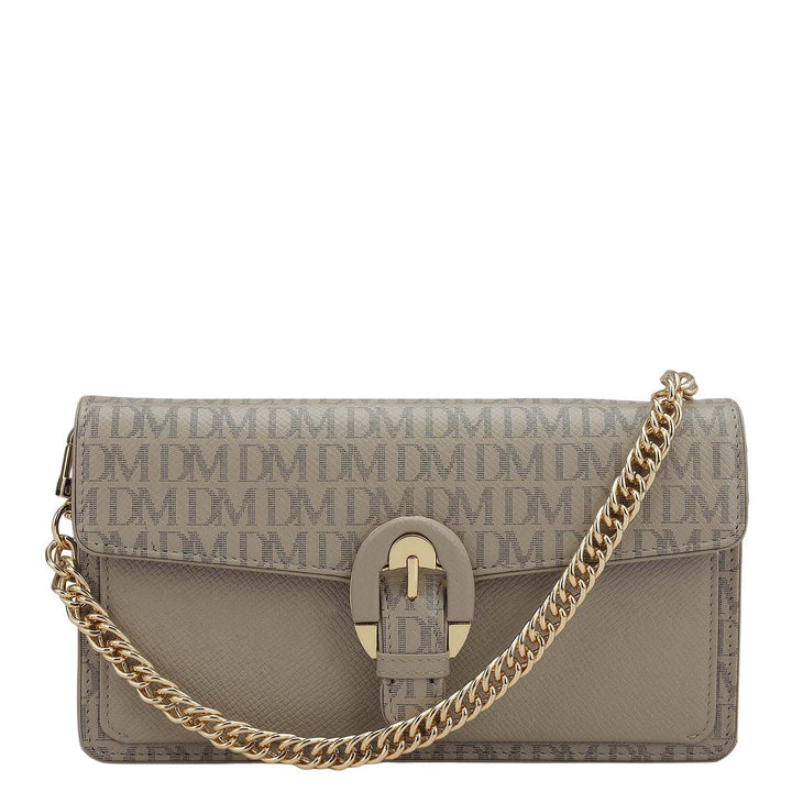 Monogram Franzy Leather Ladies Sling Wallet - Chalk