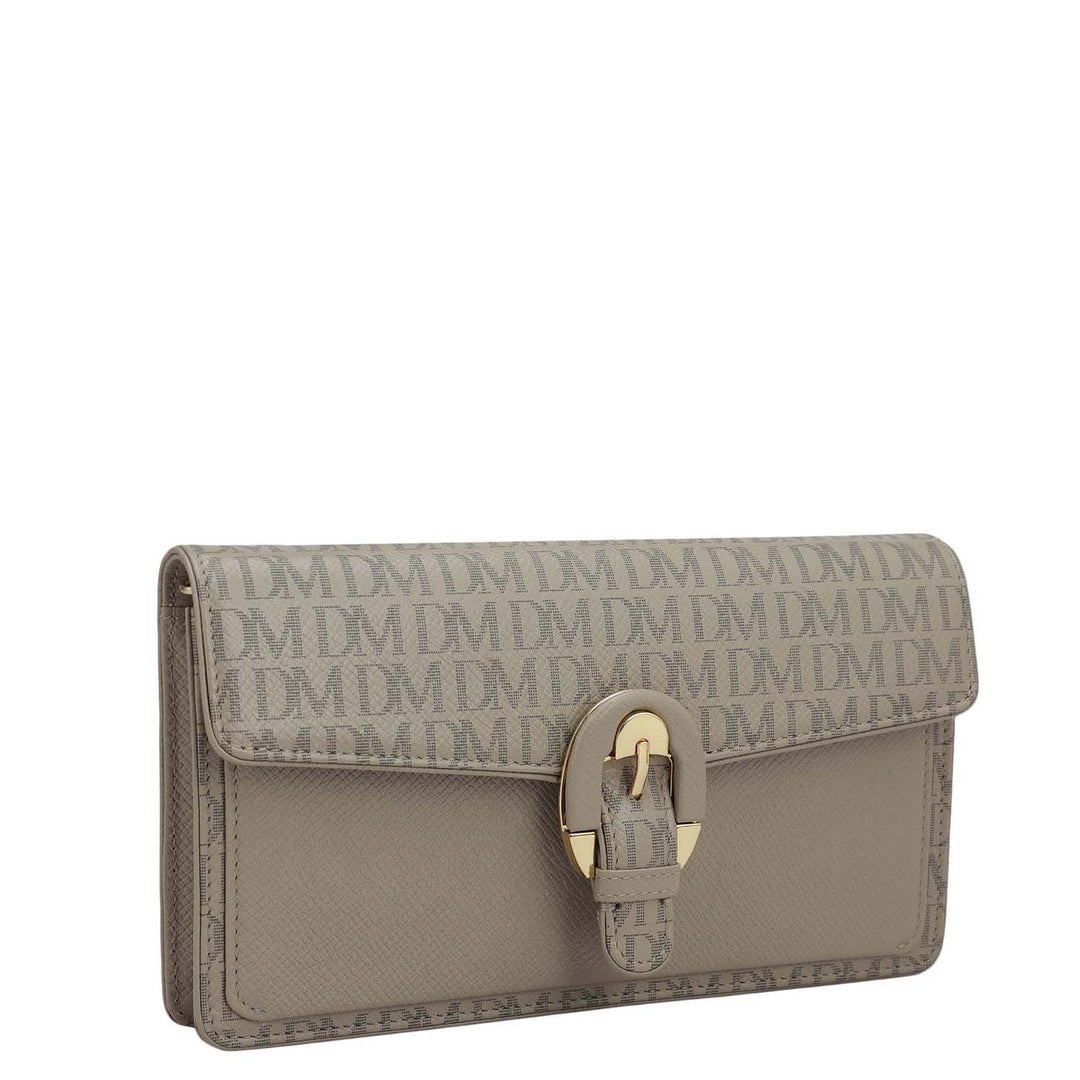 Monogram Franzy Leather Ladies Sling Wallet - Chalk