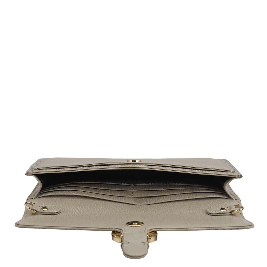 Monogram Franzy Leather Ladies Sling Wallet - Chalk