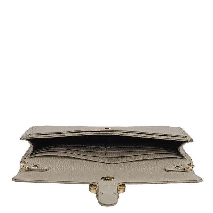 Monogram Franzy Leather Ladies Sling Wallet - Chalk