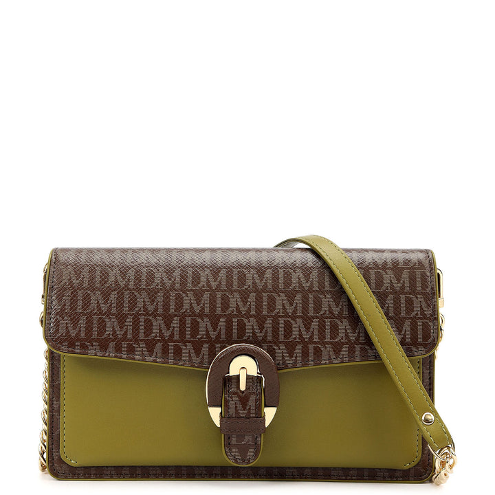 Monogram Plain Leather Ladies Sling Wallet - Walnut