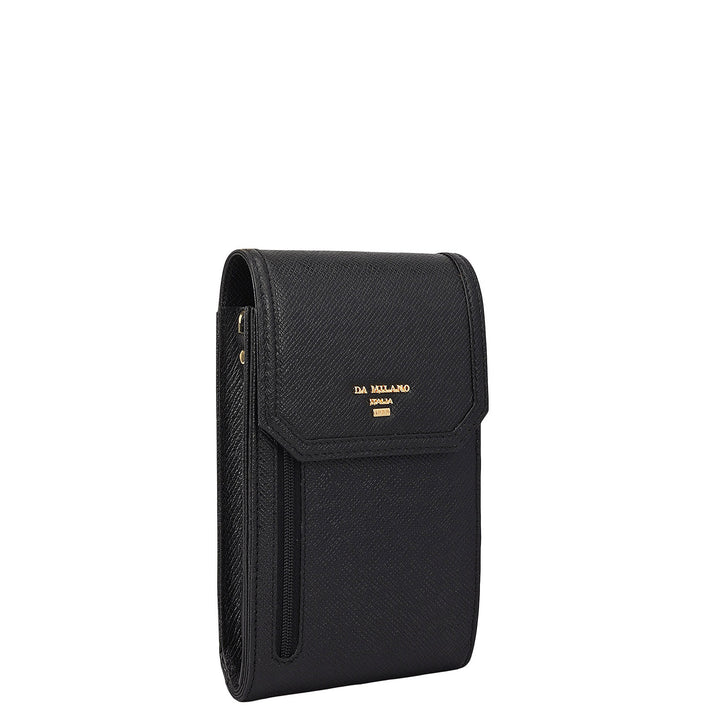 Franzy Leather Ladies Sling Wallet - Black