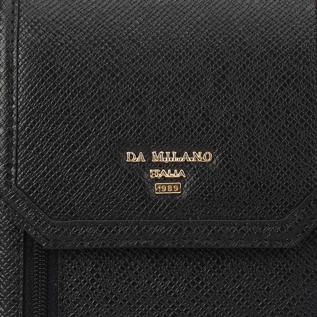 Franzy Leather Ladies Sling Wallet - Black