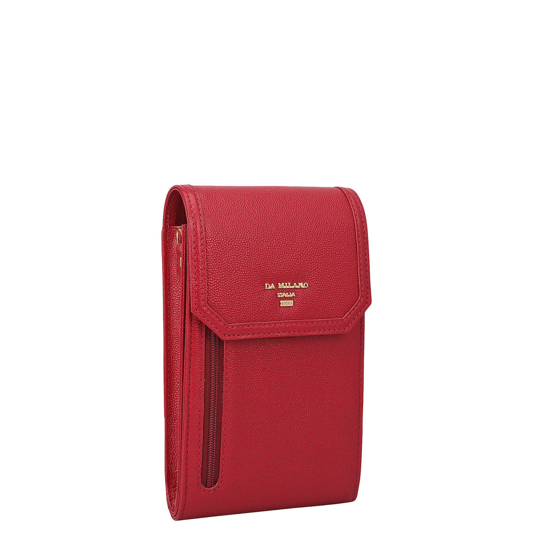 Fish Leather Ladies Sling Wallet - Burgundy