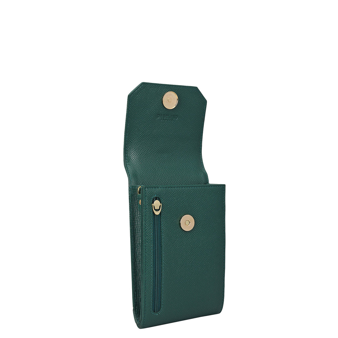 Franzy Leather Ladies Sling Wallet - Forest