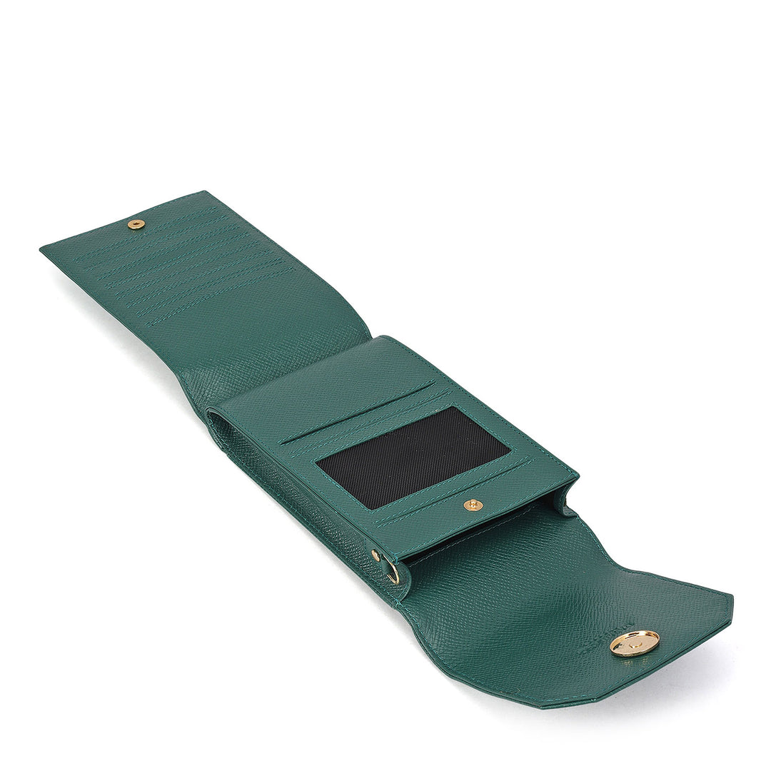 Franzy Leather Ladies Sling Wallet - Forest