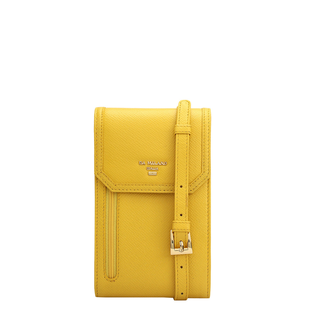 Franzy Leather Ladies Sling Wallet - Mustard