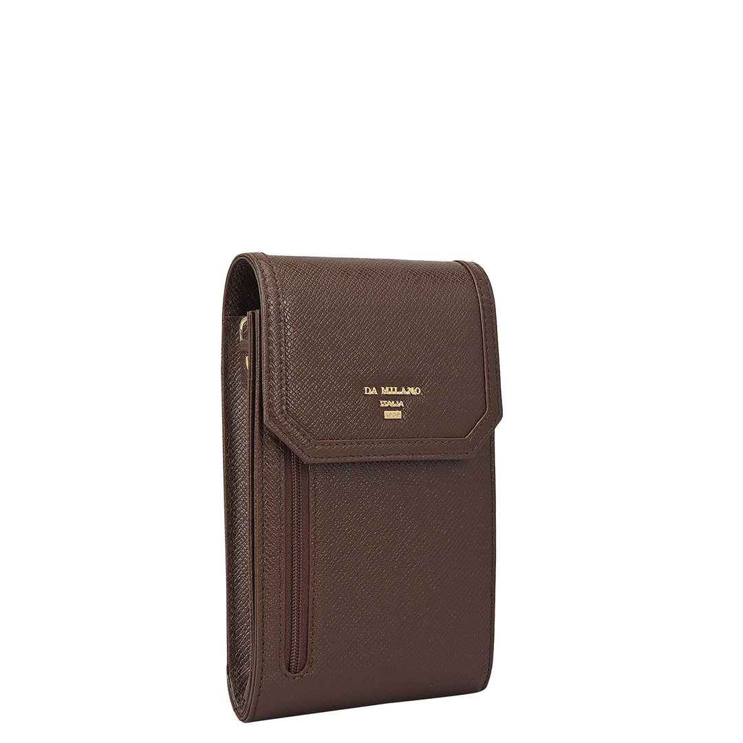 Franzy Leather Ladies Sling Wallet - Walnut