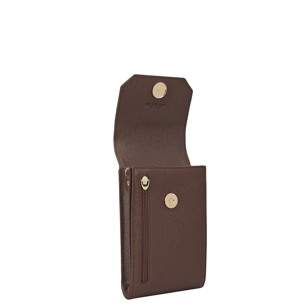 Franzy Leather Ladies Sling Wallet - Walnut