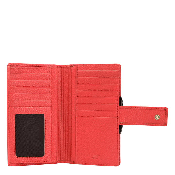 Wax Leather Ladies Wallet - Corallo