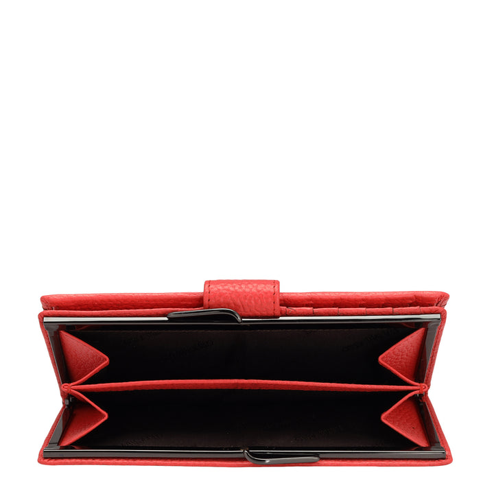 Wax Leather Ladies Wallet - Corallo