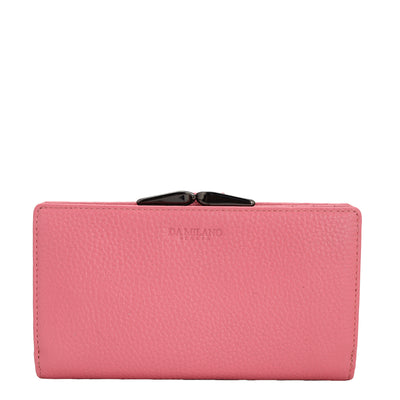 Wax Leather Ladies Wallet - Hyper Pink