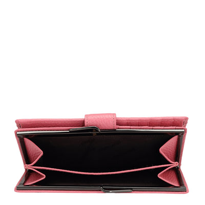 Wax Leather Ladies Wallet - Hyper Pink