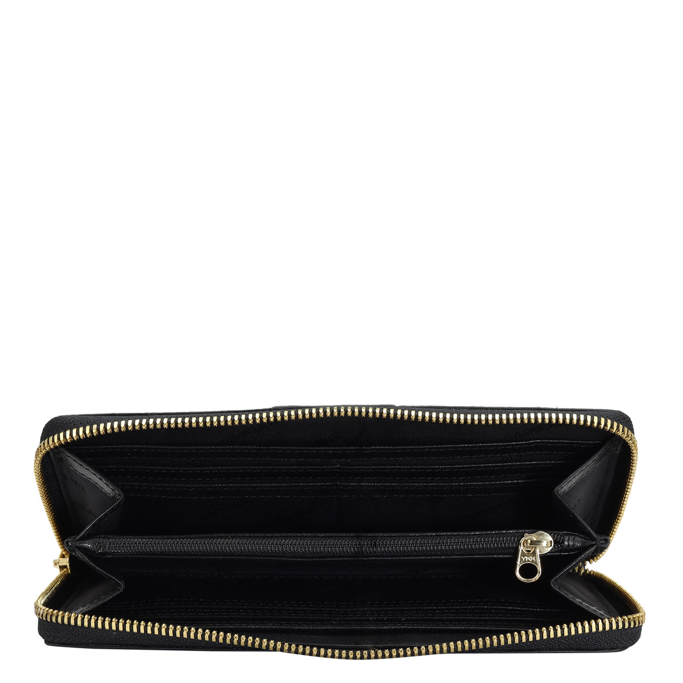 Croco Plain Leather Ladies Wallet - Black