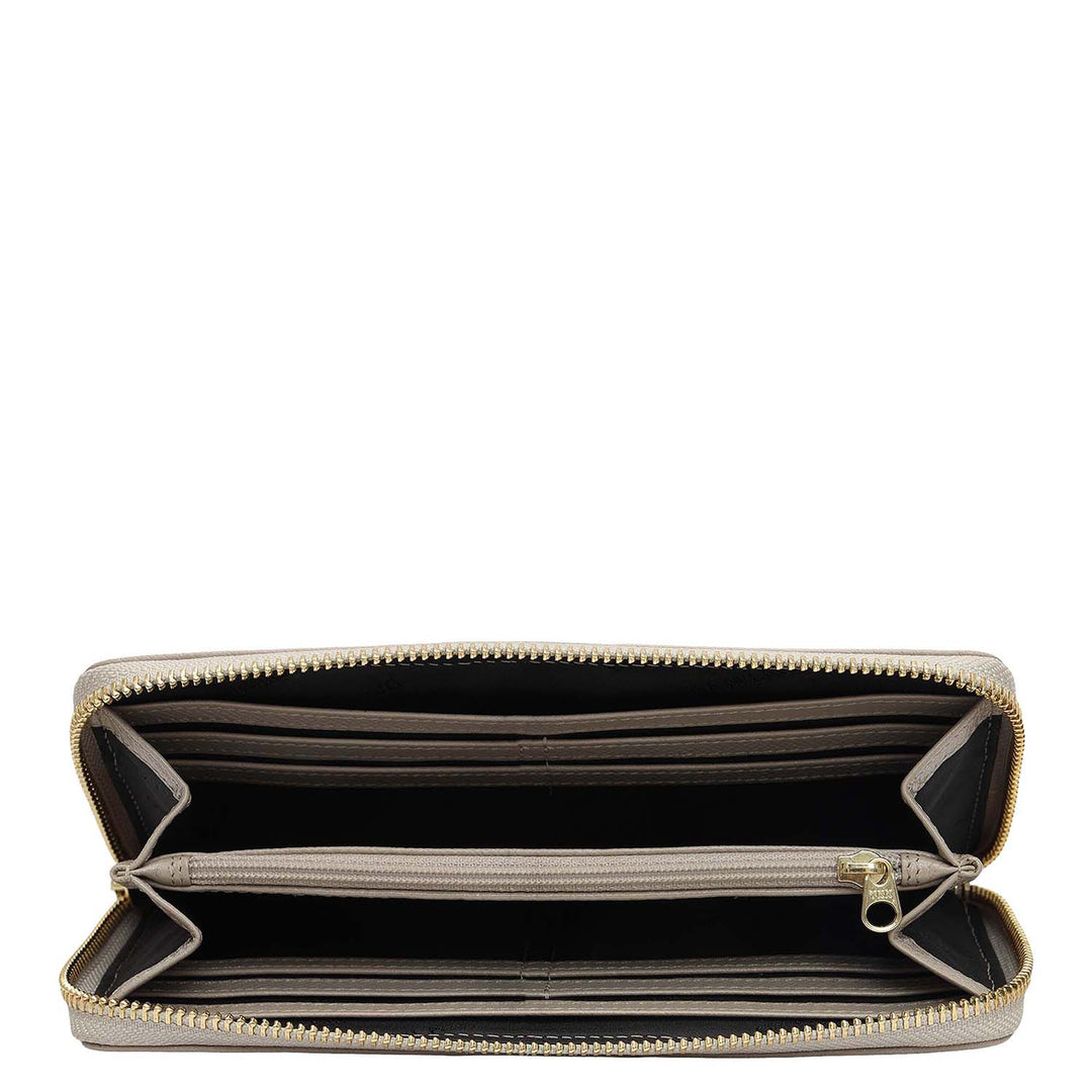 Croco Franzy Leather Ladies Wallet - Frost