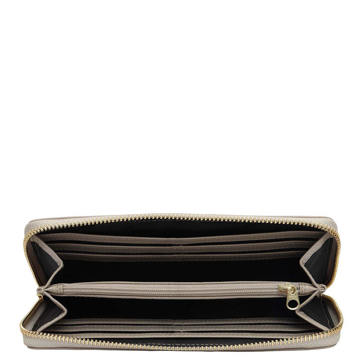 Croco Franzy Leather Ladies Wallet - Frost