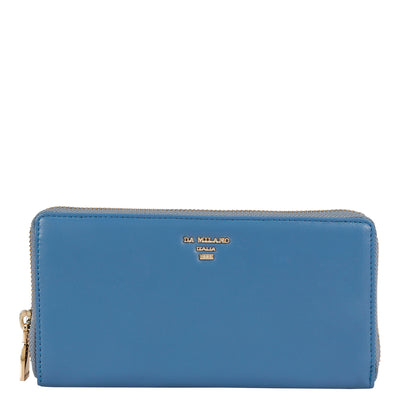 Plain Leather Ladies Wallet - Blue