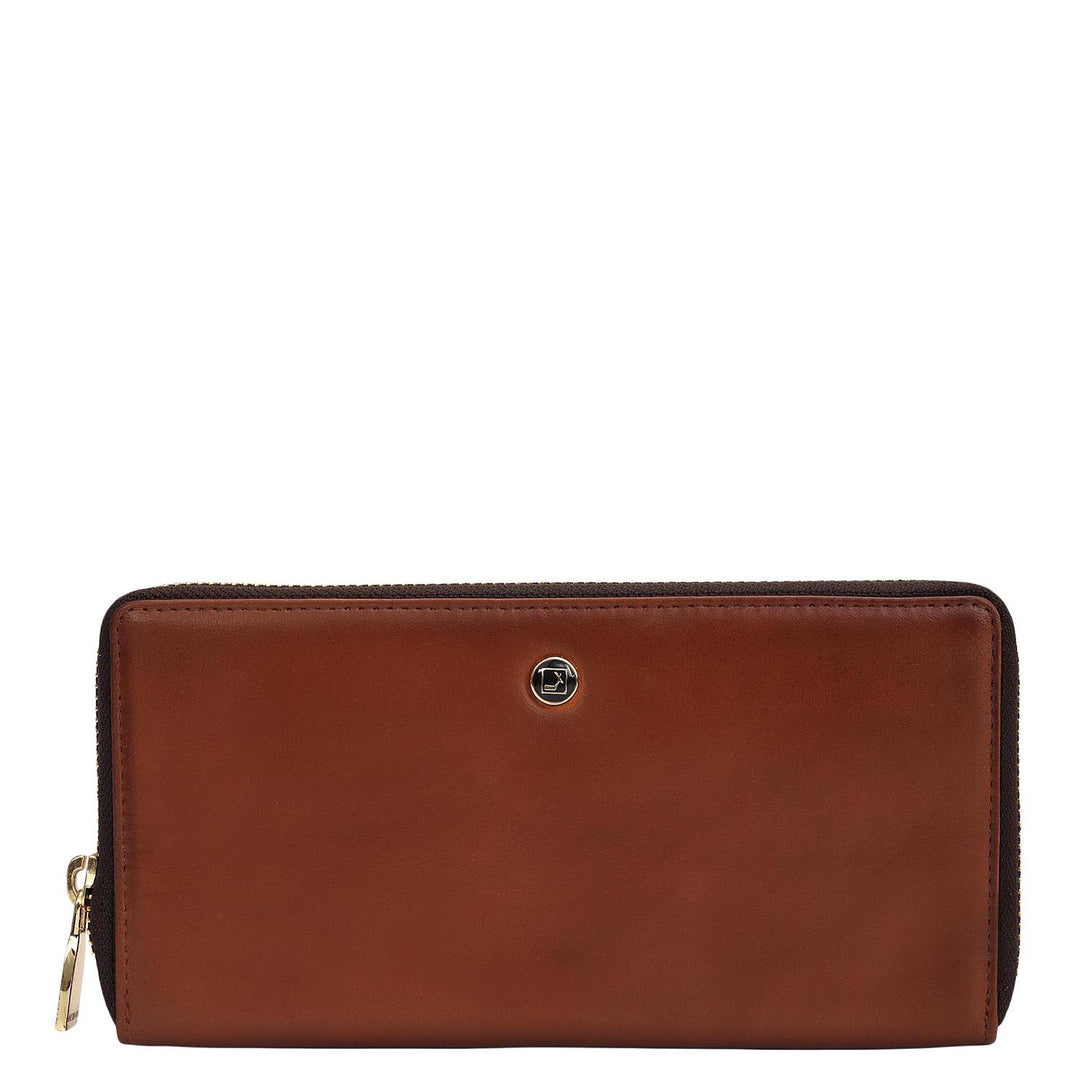 Plain Leather Ladies Wallet - Brown