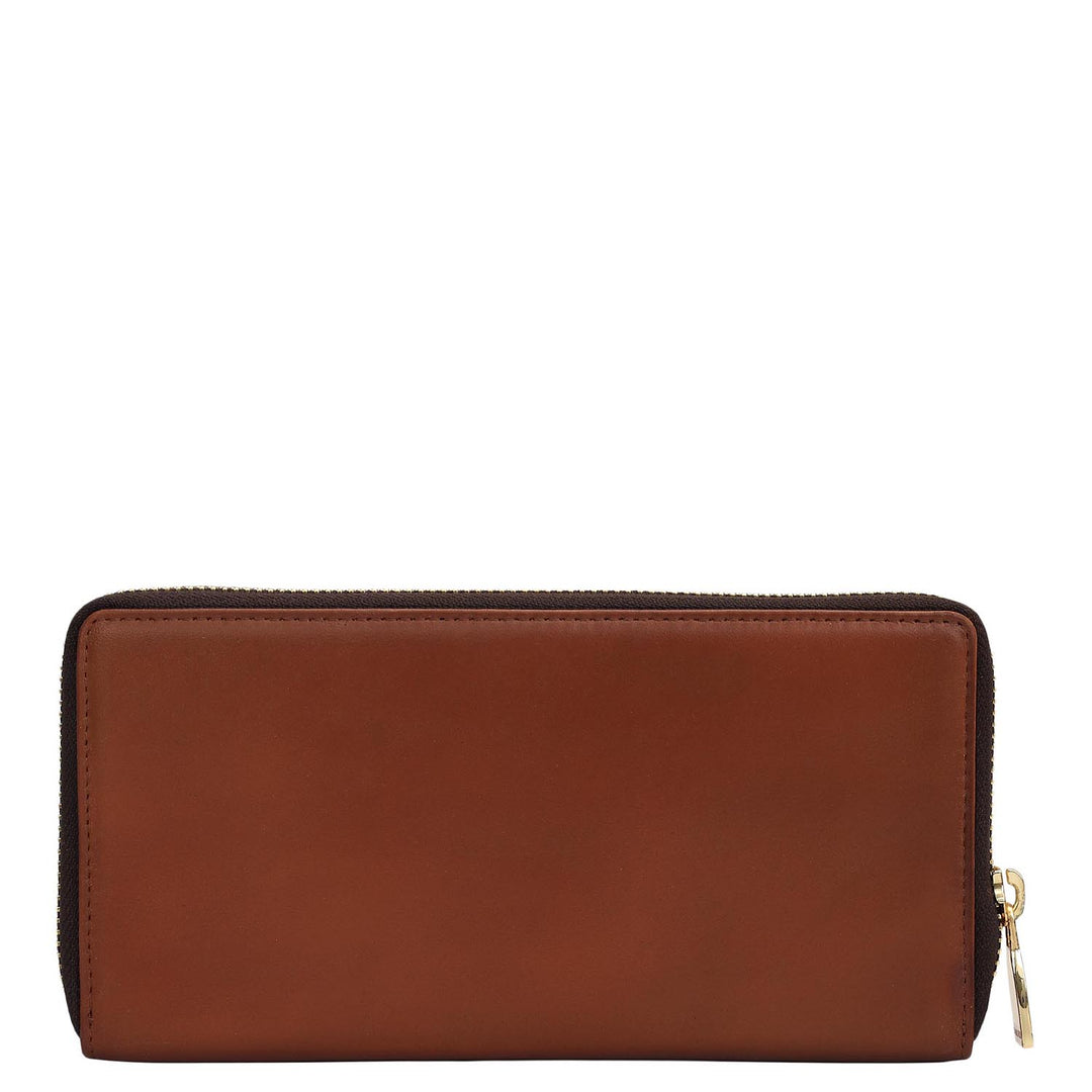 Plain Leather Ladies Wallet - Brown