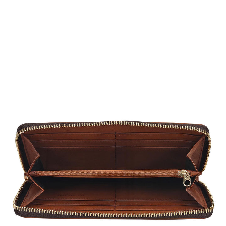Plain Leather Ladies Wallet - Brown