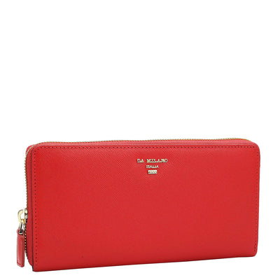 Saffiano Leather Ladies Wallet - Red