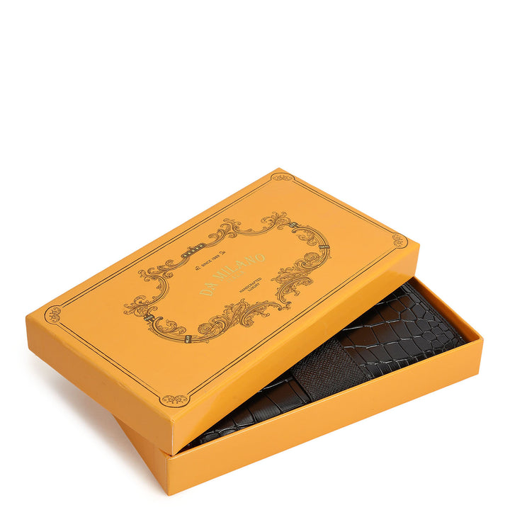 Croco Franzy Leather Ladies Wallet - Black