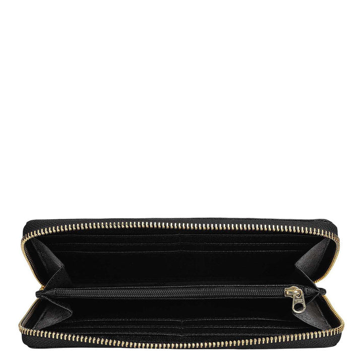 Franzy Leather Ladies Wallet - Black