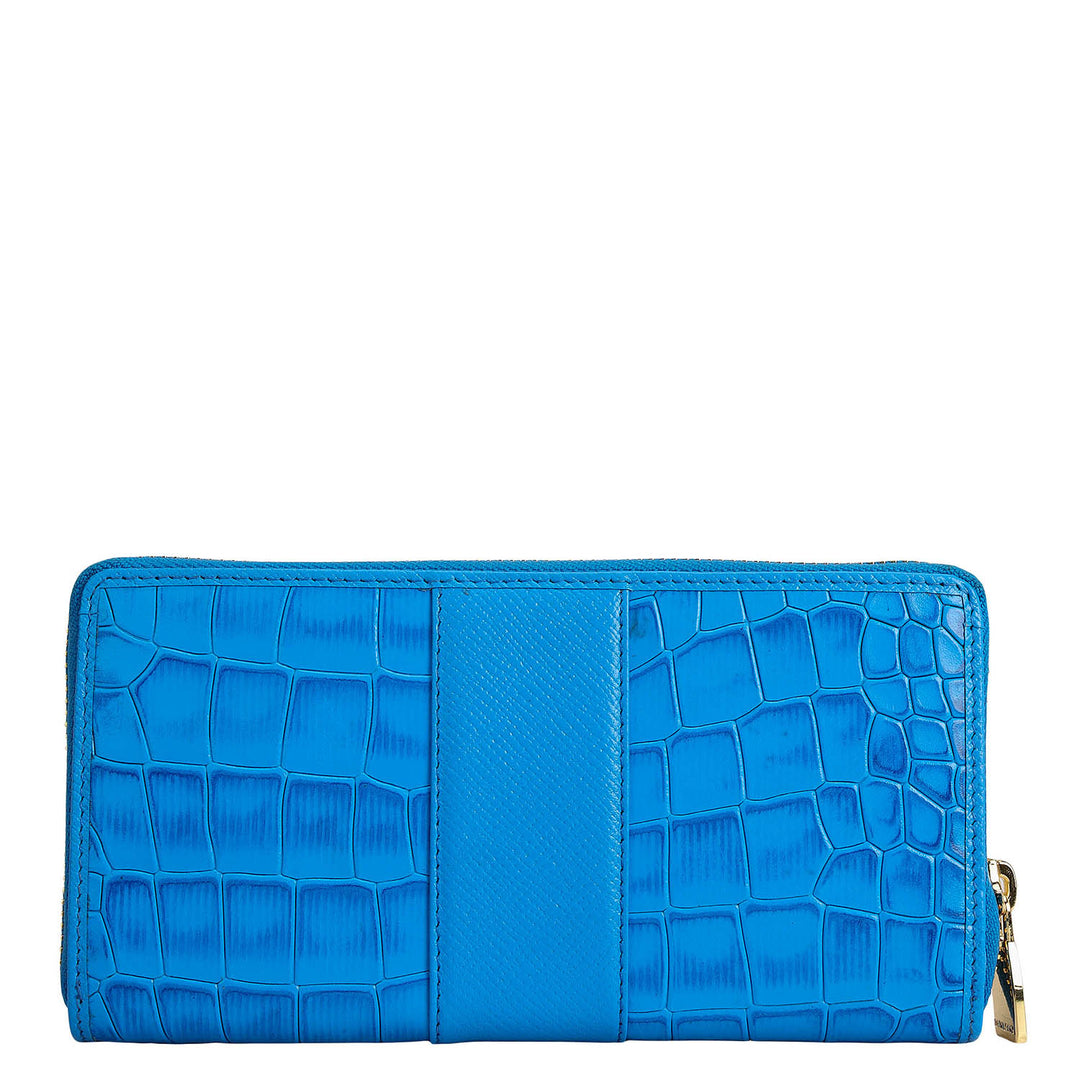 Croco Franzy Leather Ladies Wallet - Blue