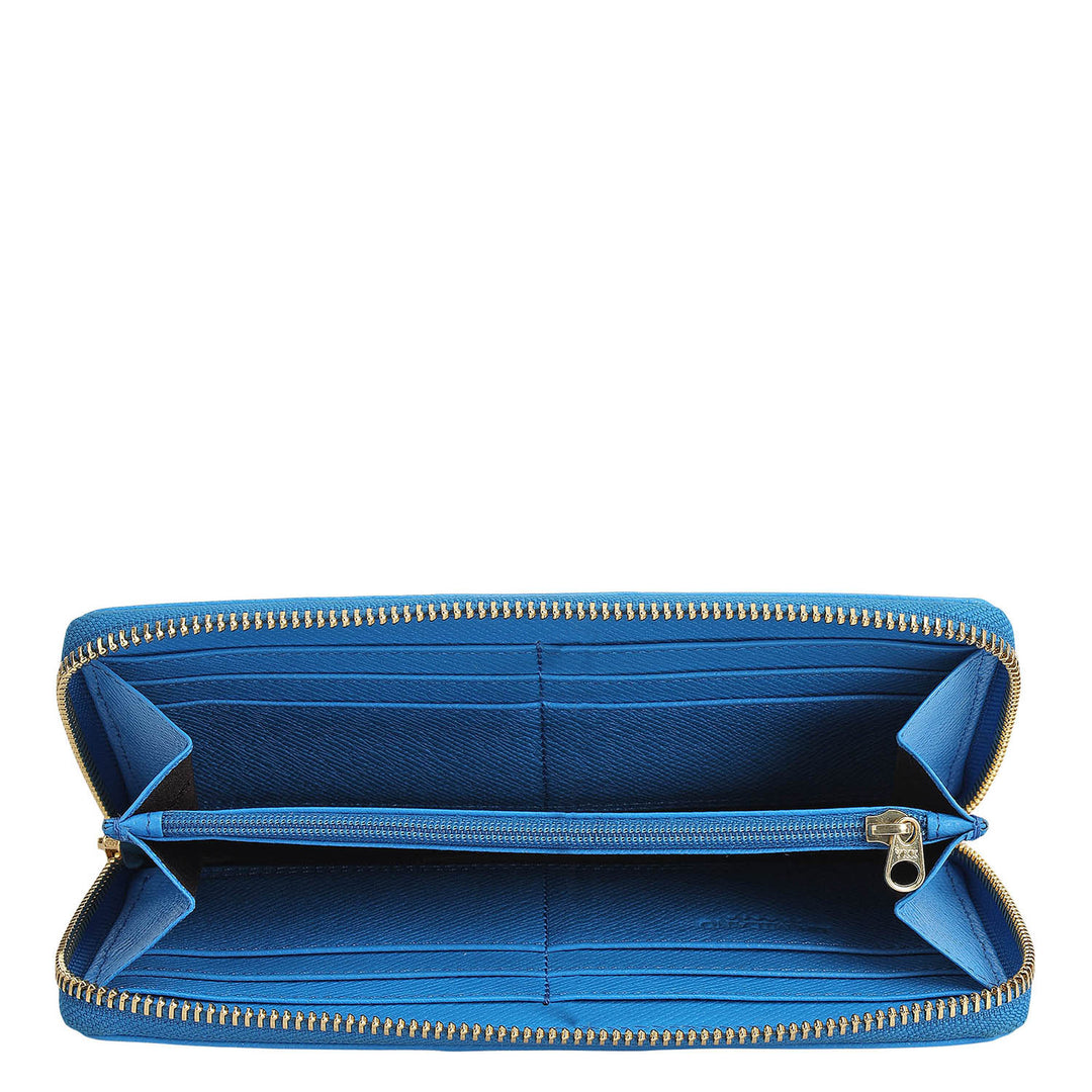 Croco Franzy Leather Ladies Wallet - Blue