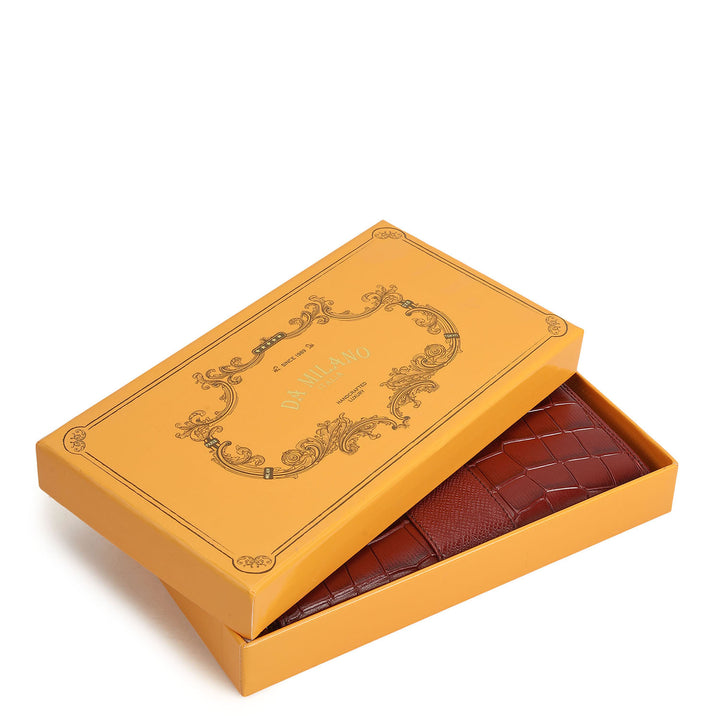Croco Franzy Leather Ladies Wallet - Cherry