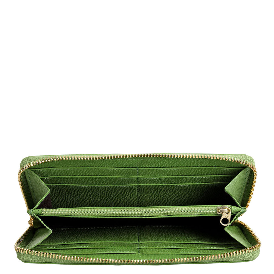 Croco Franzy Leather Ladies Wallet - Kiwi