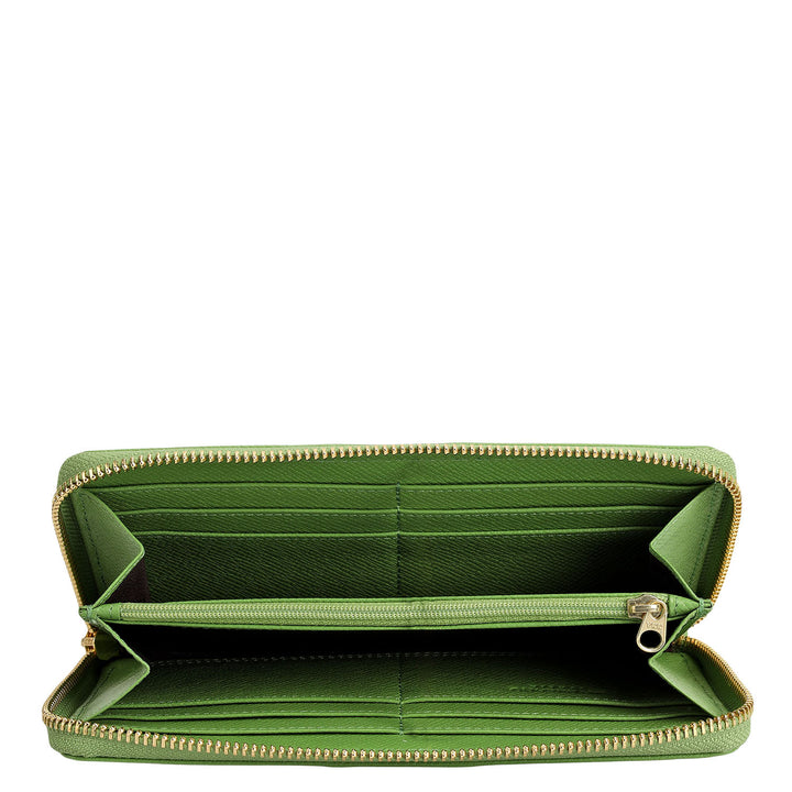 Croco Franzy Leather Ladies Wallet - Kiwi