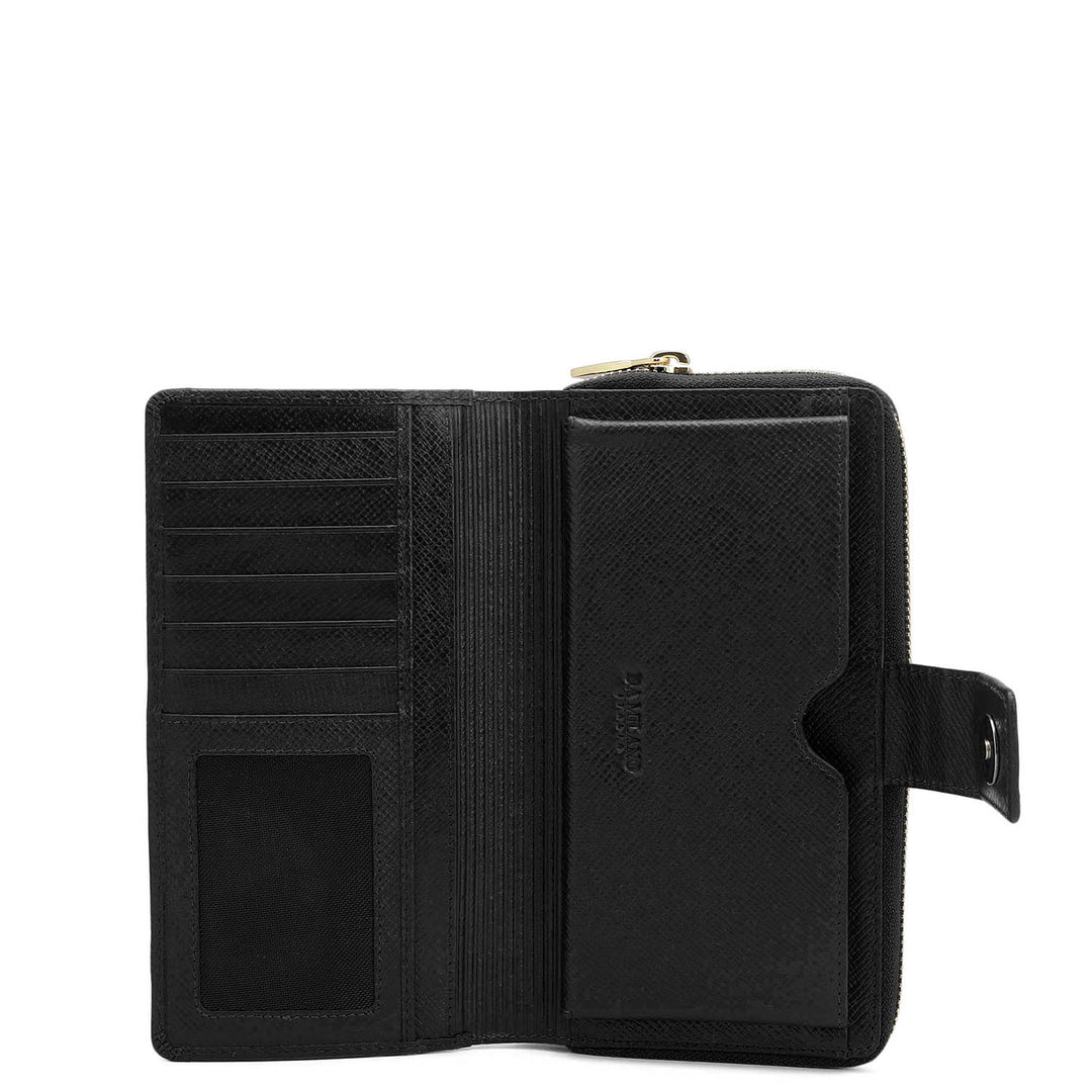 Croco Leather Ladies Wallet - Black