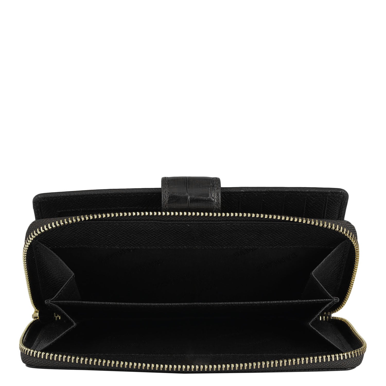Croco Leather Ladies Wallet - Black – Da Milano