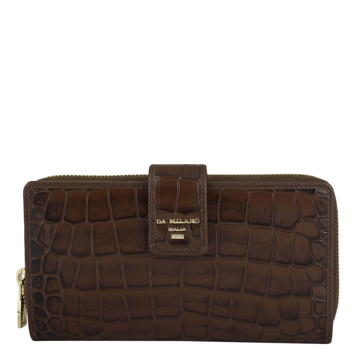 Croco Leather Ladies Wallet - Date