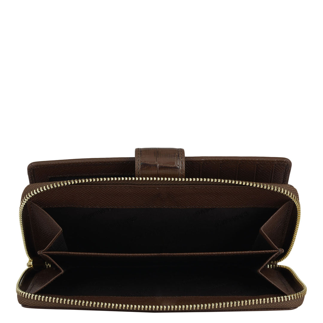 Croco Leather Ladies Wallet - Date