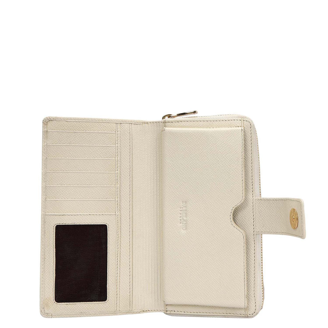 Croco Leather Ladies Wallet - Marshmallow